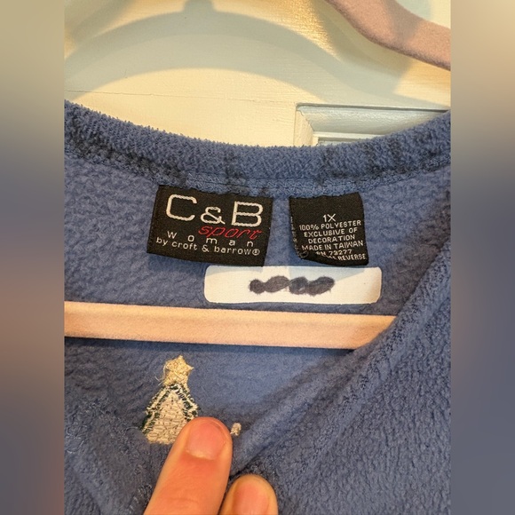 Vintage Fleece Cardigan with Embroidered Snowmen and Winter Scenery Snowflake - Picture 6 of 6